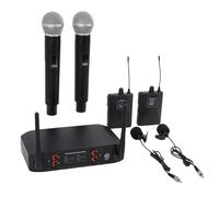 Tangxi Micrófono de Karaoke Inalámbrico, Juego de Micrófono de Mano Inalámbrico UHF con Receptor de Micrófonos de Solapa para Conferencias de Canto de Karaoke (Enchufe de la UE)