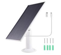 Tangxi Panel Solar para la Cámara del Alimentador de Aves, Panel de Cargador Solar de 8 W con Cable de 9.8 Pies, Enchufe Tipo C y Micro USB, Soporte Ajustable de 360 ° para la Cámara de (WHITE)