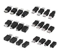 Tangxi Paquete de 12 Piezas Adaptador USB2.0, Alta Velocidad Múltiples adaptadores USB2.0 Micro/Mini Macho Hembra Convertidores Conectores
