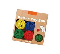 Tangxi Pelotas Interactivas de Juguete para Gatos de Interior, Ratán de Primera Calidad, Ligeras, Estimulan los Instintos de Salto y Persecución, 12 Uds. (12 Piezas)