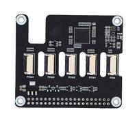 Tangxi Placa Adaptadora PCIe a 4 PCIe FFC, Módulo de Expansión RasPi 5 PCIe Gen2 con 4 Conectores FFC, Admite Apilamiento Múltiple PCIe Hat para 5