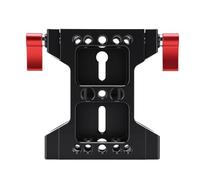 Tangxi Placa Base para Cámara, Placa Base de Aleación de Aluminio de 15 Mm con Abrazadera de Riel de Varilla para Plataforma de Video de Cámara, Soporte para Trípode con Orificios para