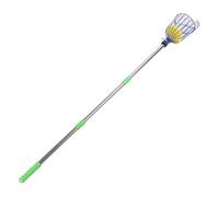 Tangxi Práctica Herramienta de Poste Recolector de Frutas de Acero Inoxidable con Cesta Amortiguadora, Recogedor de Frutas Ajustable para Limón, Naranja, Aguacate, Caqui, Poste de 4,2 M para