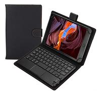 Tangxi PU Funda Teclado para Tablet PC 7"/8", Funda Inteligente Delgada con Teclado Bluetooth Retroiluminada Desmontable,iOS, Android,
