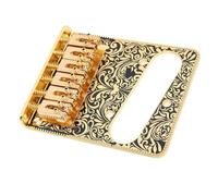 Tangxi Puente de Guitarra Eléctrica de Latón Vintage, 6 Monturas, Placa de Dibujo de Cuerdas TL, Cubo de Paso de 52,5mm (GOLD)