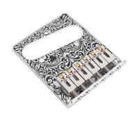 Tangxi Puente de Guitarra Eléctrica de Latón Vintage, 6 Monturas, Placa de Dibujo de Cuerdas TL, Cubo de Paso de 52,5mm (SILVER)