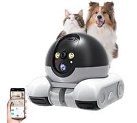 Tangxi Robot de Cámara de Mascotas, Cámara de Seguridad para el Hogar sobre Ruedas, Monitor Móvil de Doble Lente de Lente de 1080p, Control de Aplicaciones de Conversación y WiFi de 2