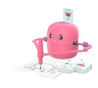 Tangxi Robot de Dibujo Inteligente para Niños, Robot de Dibujo Educativo Interactivo con Interacción de Voz, 100 Tarjetas y 2 Bolígrafos, Montessori Pintura de Aprendizaje de Juguetes (Rosa roja)