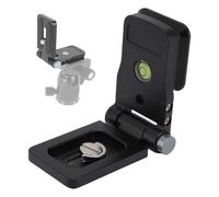Tangxi Soporte de Cámara DSLR L, Placa de Liberación Rápida de Trípode de Conmutación Horizontal Vertical con Hilo de 1/4 "3/8", Cámara Plegable L Placa QR Aleación de Aluminio de
