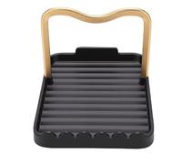 Tangxi Soporte para Tapa de Olla de Aluminio con Almohadillas Antideslizantes |Tapa de Escritorio y Soporte para Cuchara para Utensilios de Cocina, Encimera de Cocina (BLACK)