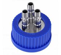 Tangxi Tapa de Alimentación de Seguridad GL45 con Tapa de Muestreo de Líquidos de 3 Puertos |Relleno de Fase Móvil del Conector de Acero Inoxidable 304 para Botella de Gran Tamaño de Diámetro de
