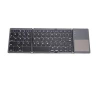 Tangxi Teclado Bluetooth Plegable Plegable con Panel Táctil y Teclado Numérico, de Viaje Inalámbrico Portátil de Tamaño Completo con Trackpad para Tabletas Portátiles PC (Grey)