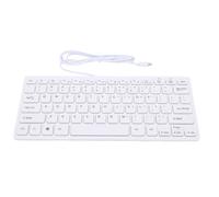 Tangxi Teclado con Cable Tipo C, Teclado Silencioso, Compacto, 78 Teclas con Teclas Multifunción para PC, Portátil, Tableta, Teléfono Inteligente (White)