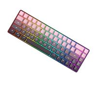 Tangxi Teclado de Juego RGB, Teclado Mecánico con Cableado Retroiluminado Ajustable 68 Teclas con 18 Modos de Iluminación Tecla de Inyección, para la Oficina de Juegos de la Computadora (Rosa