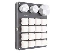 Tangxi Teclado Macro Programable, Teclado Macro para Juegos Mecánicos de 16 Teclas, para Juegos con Interruptor Intercambiable en Caliente, Programable con Cable con (White)