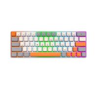 Tangxi Teclado Mecánico con Cable, Teclado de Interruptores Intercambiables en Caliente de 63 Teclas, Compacto de Teclas de Inyección de Doble Color con (Azul Interruptor Gris Blanco Naranja Tecla)