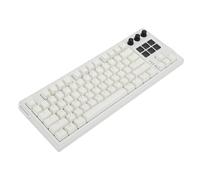 Tangxi Teclado Mecánico con Cable USB, 78 Teclas con 6 Teclas Programables Controles Táctiles RGB Backlit 3 Botones de Alternancia Perillas Rotativas, para Juegos de PC (White)