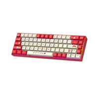 Tangxi Teclado Mecánico Portátil con Cable para Juegos, 60% Mecánico, Retroiluminado por LED RGB, Compacto, 68 Teclas, Mini Teclado de Oficina con Cable con Interruptor (Roja y Blanca (Interruptor