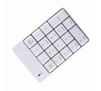 Tangxi Teclado Numérico USB Inalámbrico de 2,4 GHz, Mini Teclado Digital de 18 Teclas con Conexión Gratuita de Cable Receptor Plug Play, para PC Portátil y Portátil (White)
