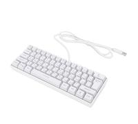 Tangxi Teclado para Juegos RGB de 61 Teclas, Teclado Mecánico USB con Cable de Diseño Ruso, Diseño Compacto con Retroiluminación RGB, con Inclinación Ajustable, para Trabajos de (White)