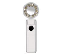 Tangxi Ventilador de Mano Plegable de Alta Velocidad, Ventilador de Refrigeración Portátil Recargable por USB con Colgador para el Cuello para Deportes de Viaje Al Aire Libre (WHITE)