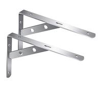 Tanice 2 Pcs Soportes para Estantes de Alta Resistencia Soportes Triangulares para Estantes de Acero Inoxidable 90 Grados en Ángulo Recto, Perfecto para Estantería, Expositor, Estante de Jardín etc.
