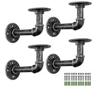 Tanice 4 piezas de Soporte para Estantes de Tubería Estantes Industriales Vintage Estantes Flotantes Montados en la Pared con Tornillos Decoración de Bricolaje para Hogar, Estantería, CD
