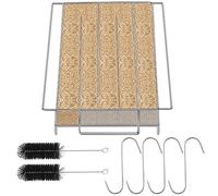 TANiCE Generador de Humo Frío de Acero Inoxidable con Mangos para Ahumar en Frío Generador de Humo Frío con Cepillo y Gancho Ahumador de Comida Ahumador Largo para Barbacoa, Ahumador (27.9*16.3*3.5cm)