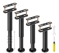 Tanice Patas para Muebles 4PCS 18-32cm Pie de Cama Regulables con Destornillador y Llave Inglesa Pies de Muebles de Acero para Cama Sofas Armarios Gabinetes