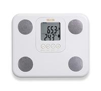 TANITA BC-730 Báscula inteligente para peso corporal y grasa - Báscula digital de baño, báscula de grasa corporal con pantalla LCD, báscula compacta para peso corporal, blanca