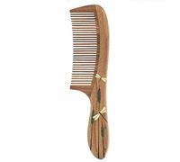 Tanjiang - Peine de madera, antiestático, peine de madera con libélula y relámpago, estuche incluido