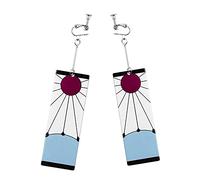 Tanjiro Hanafuda - Pendientes de clip para hombre y mujer, diseño de Demon Slayer, S, Acrílico