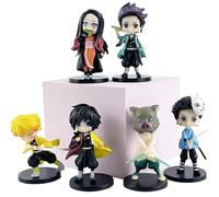 Tanjirou, Agatsuma Zenitsu, Nezuko Figura, Q Versión 6PICES Figuras De Anime Patrón Hecho A Mano Personaje De Juego Handled (b)