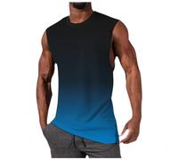 Tank Beach A-Shirt Tanktop Farbwechsel 2025 Muskelshirts ärmellos Sommer Sport Unterhemden Athletic Tank Tops Trendy Basics Tank Shirts Einfarbig Laufen Muskelshirt Urlaub, azul celeste, L