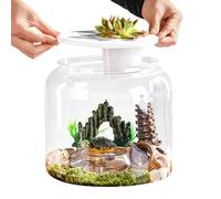 Tank For Turtles, Multifunctional Reptile Aquarium, Turtle Habitat Enclosure, Spacious Design, Easy Maintenance, (9.45x9.45x8.66 Inches), Great For Housing Terrapins Or Tortoises At Home