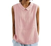 Tank Top Basicas Mujer Camisa sin Mangas Mujer Blusa con Cuello Elegante Top Casual de Verano para Uso Diario (S)