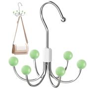 Tank Top Hanger, Rotatable Underwear Rack, Space-Saving Bra Holder, Multi-Loop Closet Organizer, Compact Hanging Solution, Ideal for Ties, Strappy Dress, Sportswear Storage, Green, Wood Color, Pink