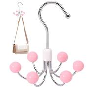 Tank Top Hanger, Rotatable Underwear Rack, Space-Saving Bra Holder, Multi-Loop Closet Organizer, Compact Hanging Solution, Ideal for Ties, Strappy Dress, Sportswear Storage, Green, Wood Color, Pink
