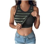Tank Top Mujer, Elegantes Yoga Tops Camiseta Algodon Tirantes, Corta Palabra de Honor Mujer, Moda Summer Blusas Elegante Lencero Sin Mangas Camiseta Sin Mangas, XXL