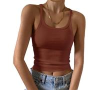 Tank Top with Built in Bra, Blusas Tallas Grandes Marron Roja Deportivas Sin Tirantes, Lencero Bra Deportivos Top Mujer Vestir Tank Gym Hippie Yoga Negra Camiseta Mujer Sin Mangas S