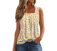 Tank Top with Built in Bra, Nadadora Deportes Hippie Marino Camiseta Sin Mangas Mujer Larga Top Sin Tirantes, Gym Gimnasio Sujetador Running Palabra Cuello V Built Talla Grande Camiseta Mujer XXL