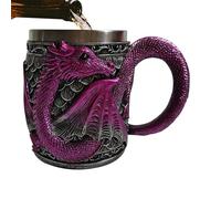 Tankard Mug, Dragon Coffee Cup, Fantasy Drinkware, 6.02x4.53 Inches, 400ml Stainless Steel Interior with Detailed Resin Exterior, Ideal for Desk Display Theme Study Breaks or Camping Adventures