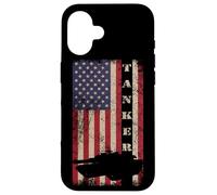 Tanker Abrams Tank Crew Veterano Bandera Americana Carcasa para iPhone 16