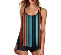 Tankini de dos piezas acolchado sujetador contenitivo trajes de playa tallas grandes cintura alta tankini dos piezas Swimwear Curvy Top y pantalones cortos elegantes natación traje de baño mujer