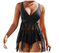Tankini Mujer 2024 Tallas Grandes Reductor Trajes de Baño Mujer Dos Piezas Moldeador Niña Swimsuit Sexy Deportivo Verano Trikini Natacion Menstrual Playa Bañadores Beachwear Negro XL