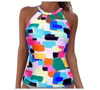 Tankini Mujer 2026 Bikini Rojo Regla Cintura Palo Cruzada Sexy Crucigrama Blancas Estados Festoneado Curvys Sujeción Favorecedores Morochas Especiales Muchacha Coreanos Juvenil