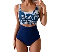 Tankini Mujer Barriga Reductor BañadoresDos Piezas Fluida Tankinis Tallas Grandes Playa Vientre Plano Ropa Verano Elegantes Push Up Conjunto De Bañador Sexy Deportivo Swimwear con Shorts Azul M