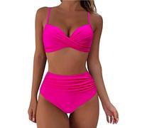 Tankini Mujer Traje De Baño 2 Piezas Bañador Talla Grande De Bikini Top Y Bottom con Tirantes Bikinis Mujers Braga Alta Bikinis Tallas Grandes para Playa Vacación Natar Boyshort Bañador