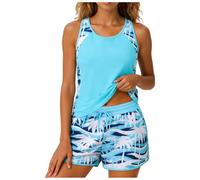 Tankini Mujer Traje De Baño 2 Piezas Bikinis Mujer Braga Alta De Bikini Top Y Bottom con Tirantes Bikini Mujers Talla Grande Mujers Braga Alta para Playa Piscina Verano