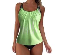 Tankini para Mujer, Conjunto De Tankini Triangular con Tanga Bikini Tallas Grandes Traje De Baño Deportivo Malla para Mujer Traje Baño Dos Piezas Push Up Bañadores Adelgazar Tankinis